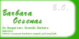 barbara ocsenas business card