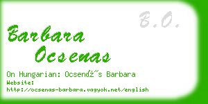 barbara ocsenas business card